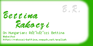 bettina rakoczi business card
